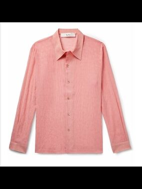 Séfr Jagou jacquard crinkled shirt, L